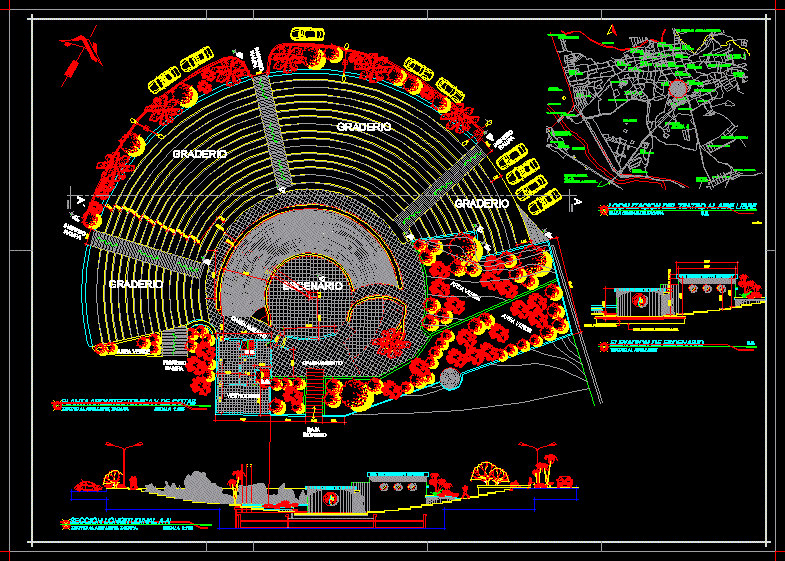 Amphitheater Project DWG Full Project for AutoCAD • Designs CAD