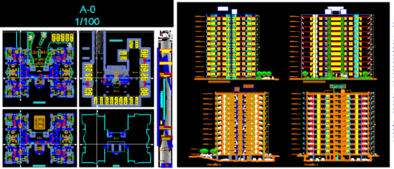 Apartaments Building – Condominium DWG Section for AutoCAD