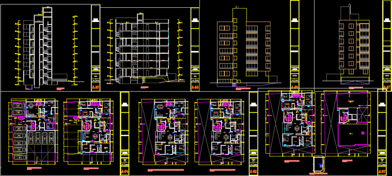 Apartaments Building DWG Section for AutoCAD