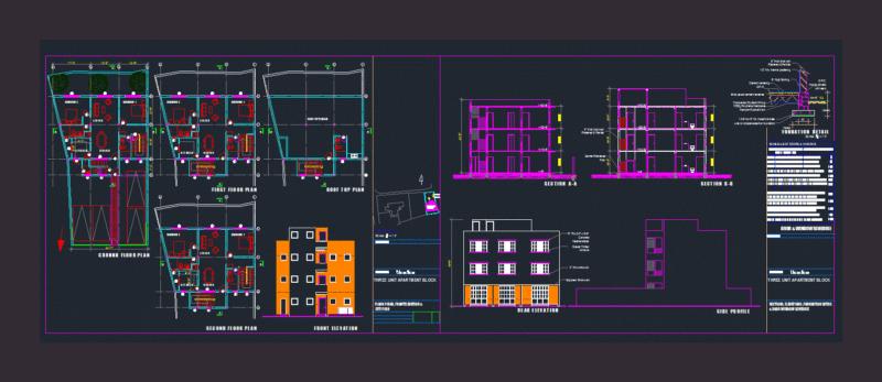 Apartment Block DWG Plan for AutoCAD