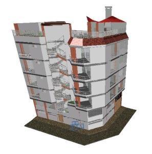 Apartment Building 3D DWG Model for AutoCAD