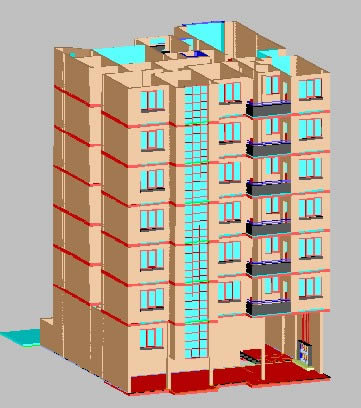 Apartment Building 3d Dwg Model For Autocad Designs Cad