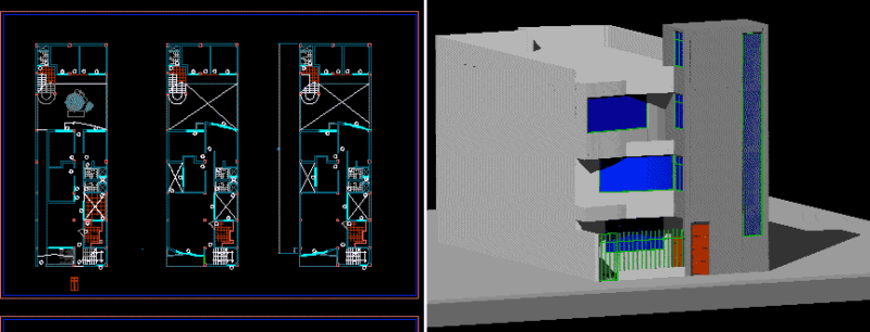 Apartment Building 3D DWG Section for AutoCAD