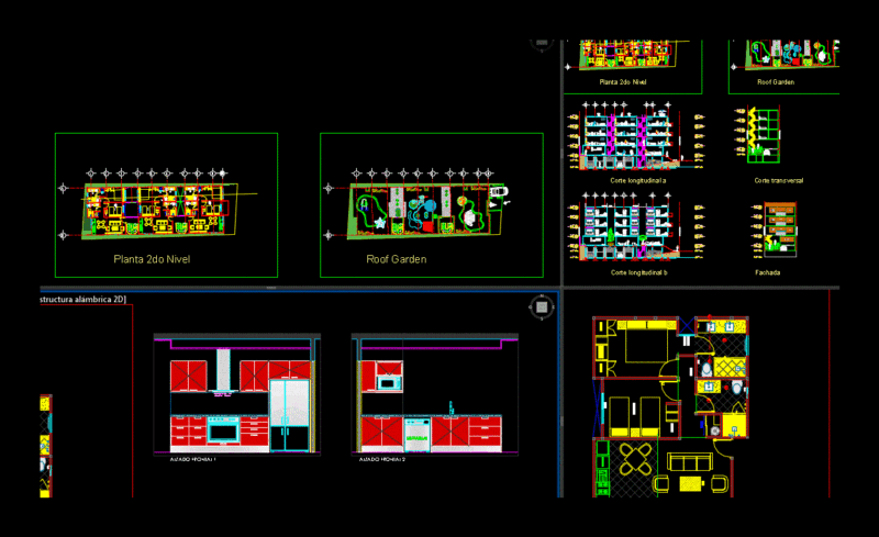 Apartment Building 4 Levels DWG Block for AutoCAD
