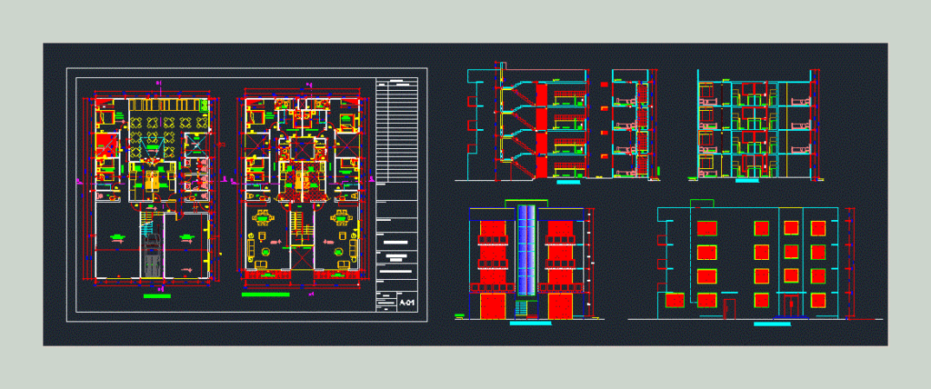 Apartment Building – Trade DWG Block for AutoCAD