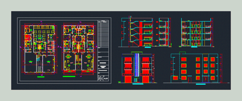 Apartment Building – Trade DWG Block for AutoCAD
