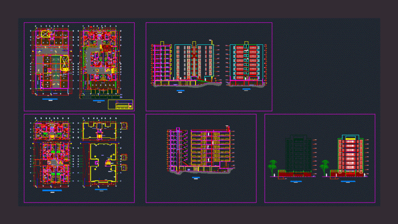Apartment Building Architecture DWG Block for AutoCAD