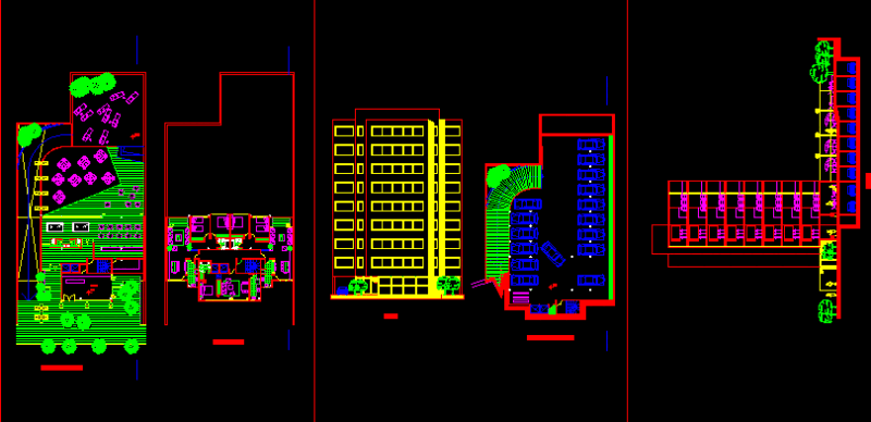 Apartment Building DWG Block for AutoCAD