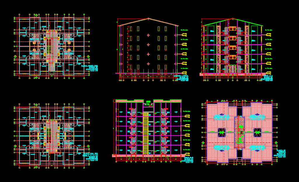 Apartment Building DWG Block for AutoCAD