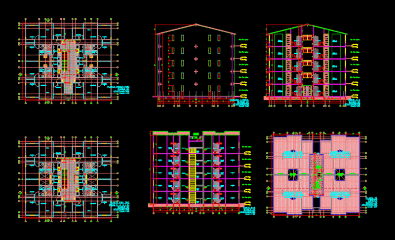 Apartment Building DWG Block for AutoCAD