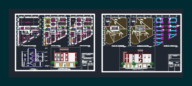 Apartment Building DWG Block for AutoCAD