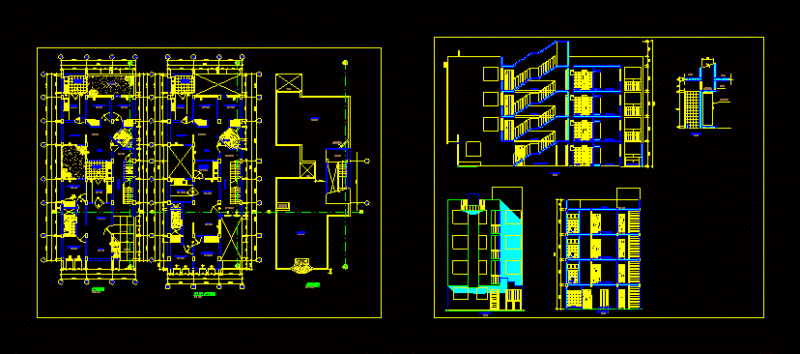 Apartment Building DWG Block for AutoCAD