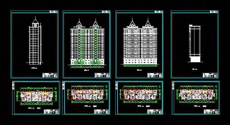 Apartment Building DWG Block for AutoCAD