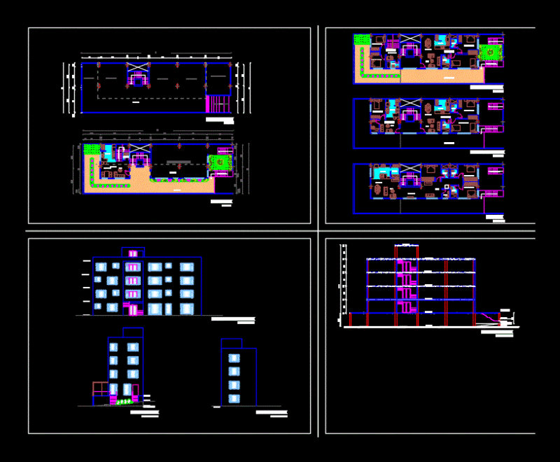 Apartment Building DWG Block for AutoCAD