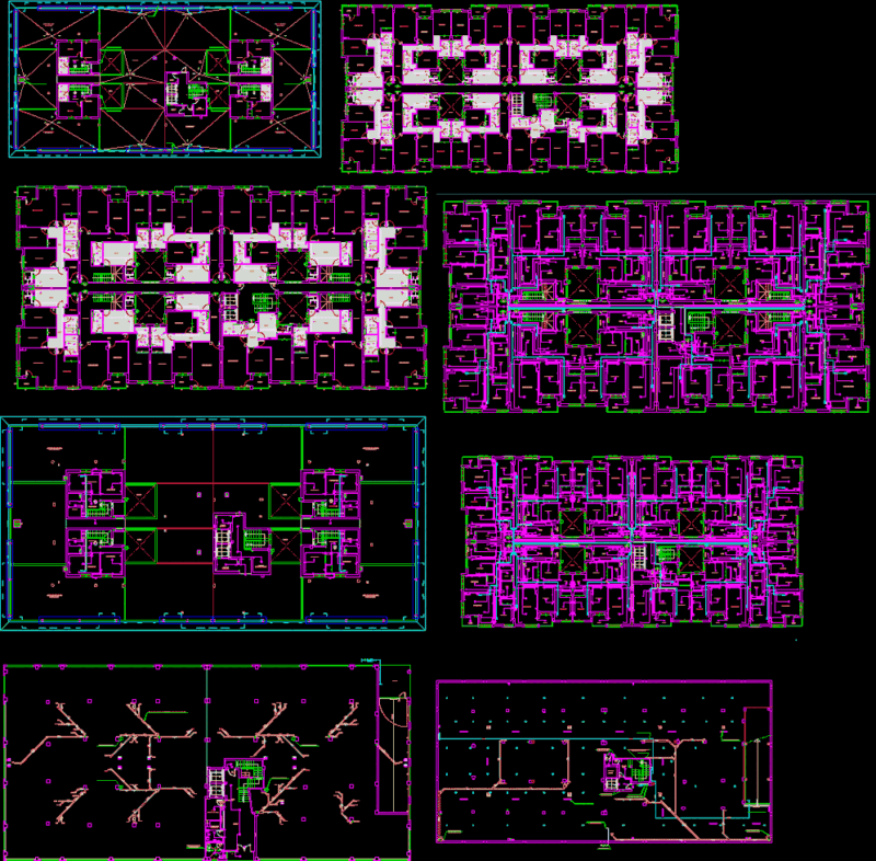 Apartment Building DWG Block for AutoCAD