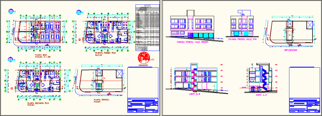 Apartment Building With Trade DWG Block for AutoCAD