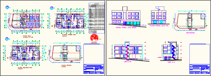 Apartment Building With Trade DWG Block for AutoCAD