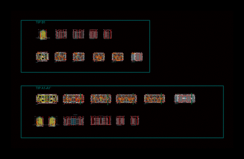 Apartment Buildings DWG Block for AutoCAD