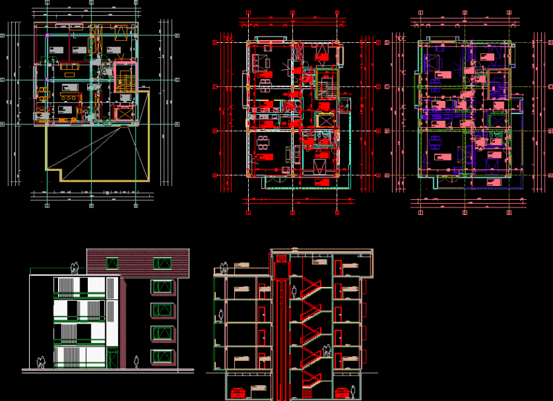 Apartment House DWG Block for AutoCAD