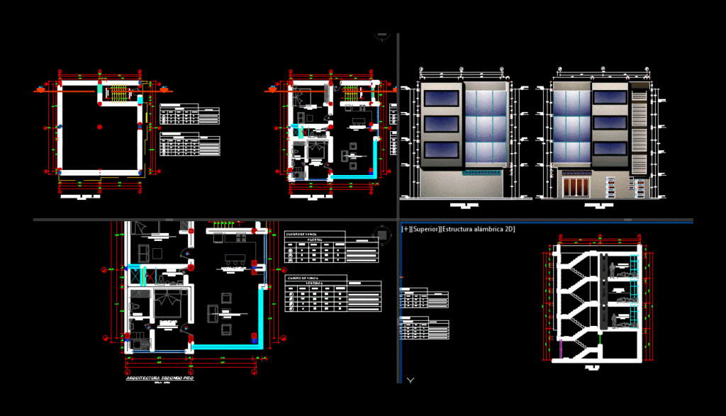 Apartment Towers 3 Levels DWG Detail for AutoCAD