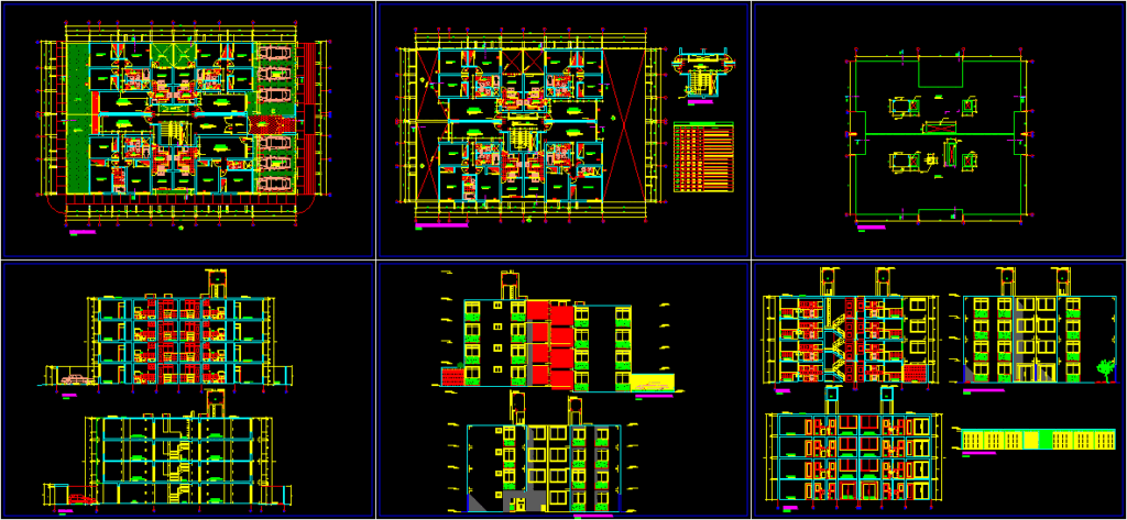 Apartments Building DWG Block for AutoCAD