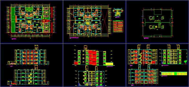 Apartments Building DWG Block for AutoCAD