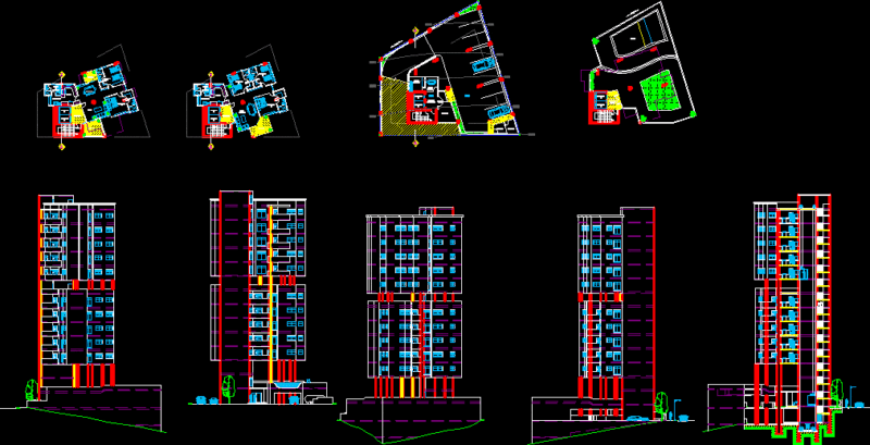 Apartments Building DWG Section for AutoCAD
