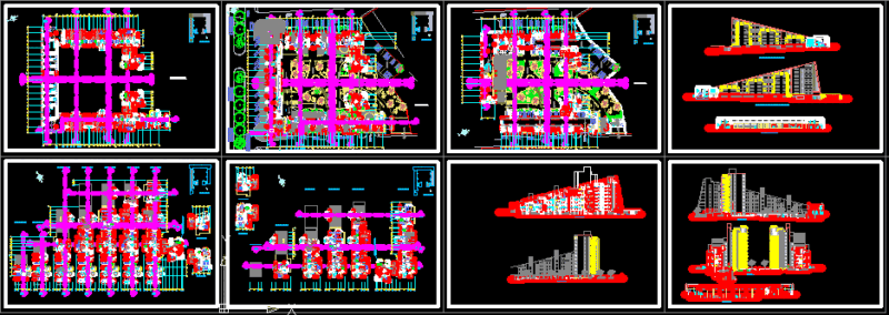 Apartments Buildings DWG Section for AutoCAD