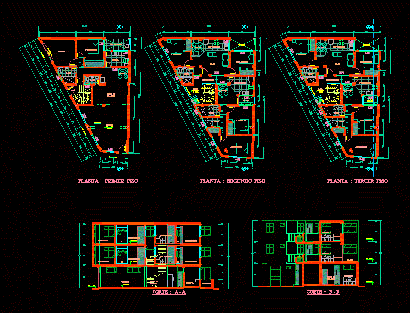 Apartments In Tower 2 Level DWG Block for AutoCAD • Designs CAD