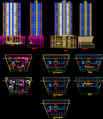 Appartments Building 21 Levels Dwg Elevation For Autocad • Designs Cad