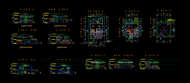 Architectural Blueprints Of Houses DWG Block for AutoCAD