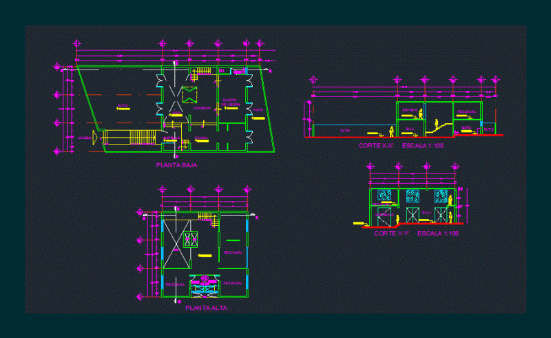 Architectural House Plans DWG Plan for AutoCAD