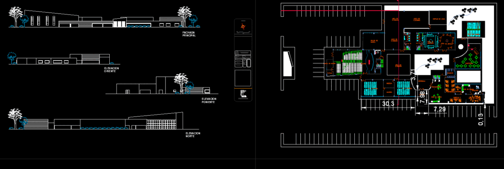 Architecture School DWG Elevation for AutoCAD