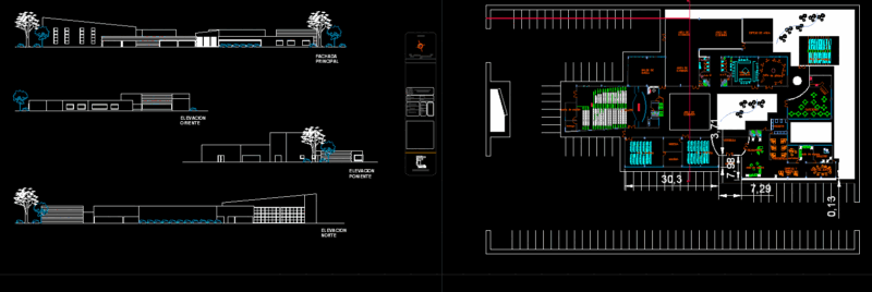 Architecture School DWG Elevation for AutoCAD