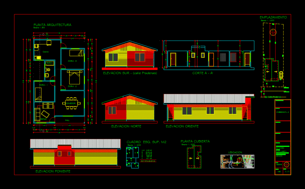 Architecture Simple House DWG Block for AutoCAD