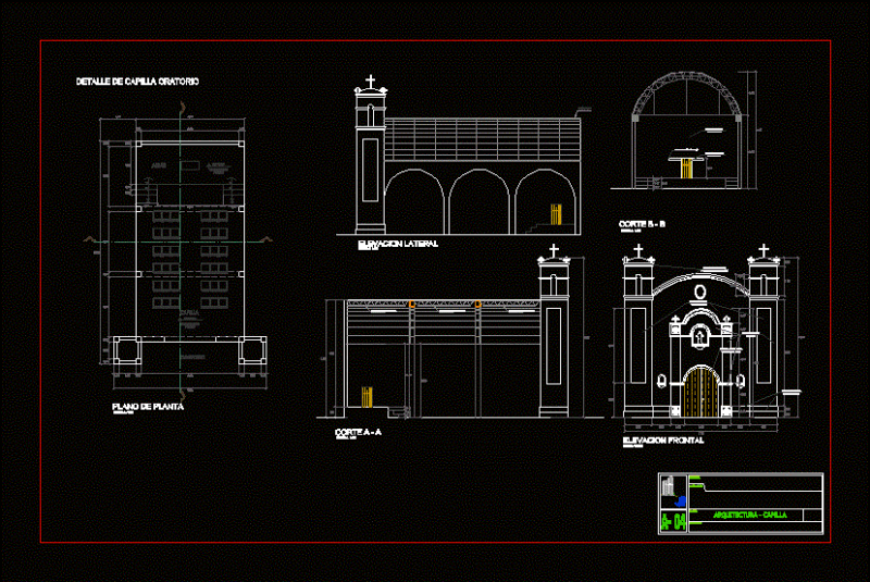 Arquitectura Capilla DWG Block for AutoCAD