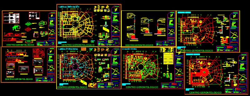 Gerontological Center 2D DWG Plan for AutoCAD