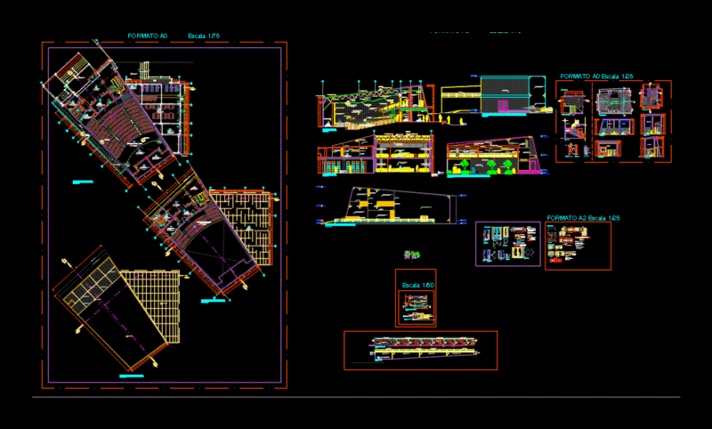 Audience DWG Block for AutoCAD