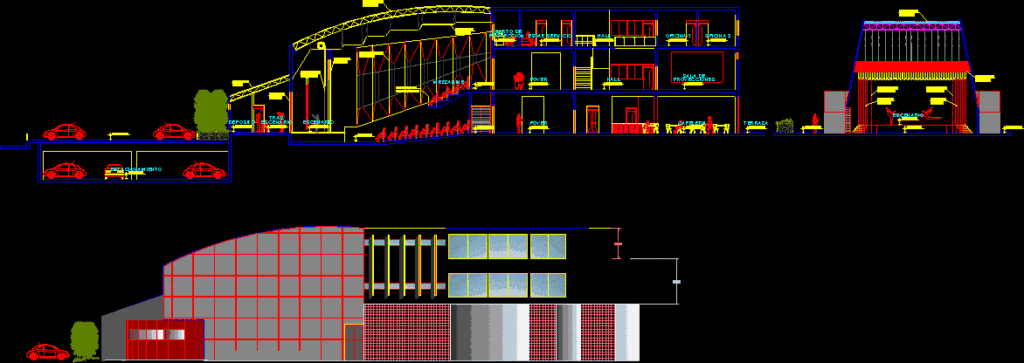 Auditorio; Cortes DWG Block for AutoCAD