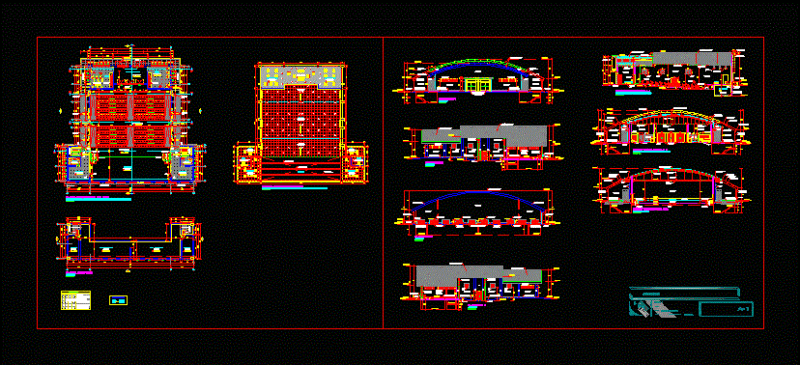 Auditorium DWG Block for AutoCAD