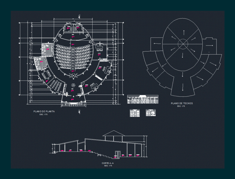 Auditorium DWG Block for AutoCAD
