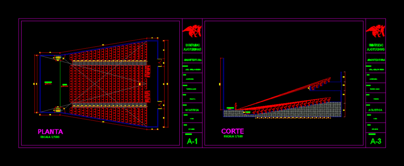 Auditorium DWG Block for AutoCAD