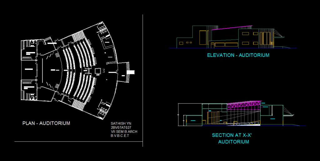 Auditorium DWG Block for AutoCAD