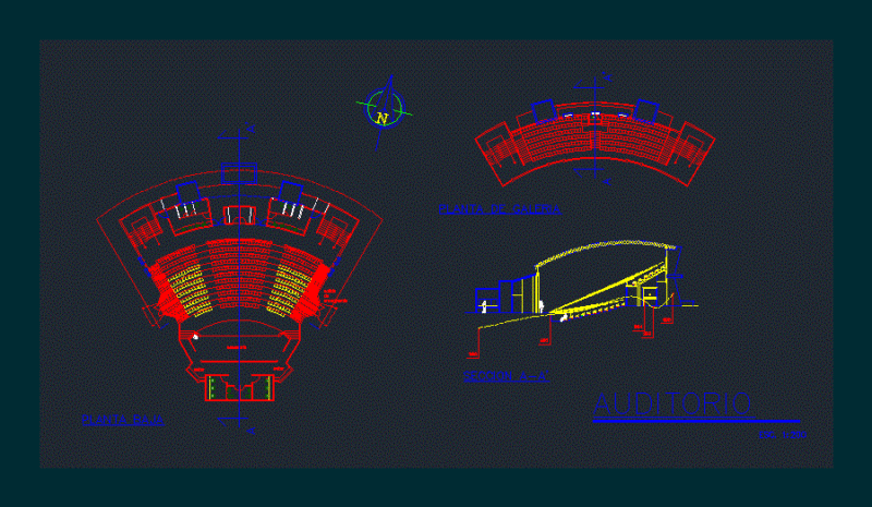 Auditorium DWG Block for AutoCAD