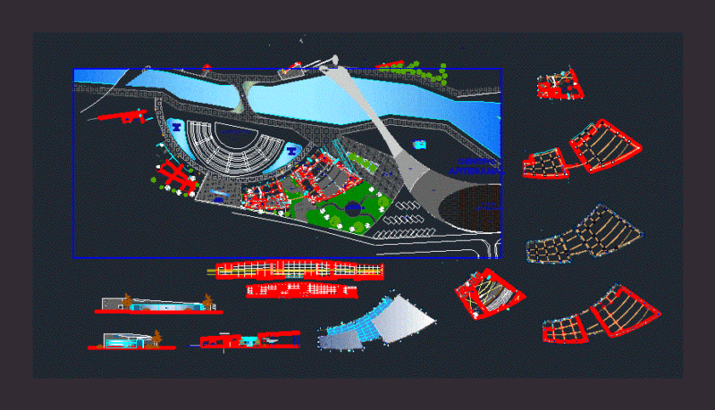 Auditorium DWG Section for AutoCAD