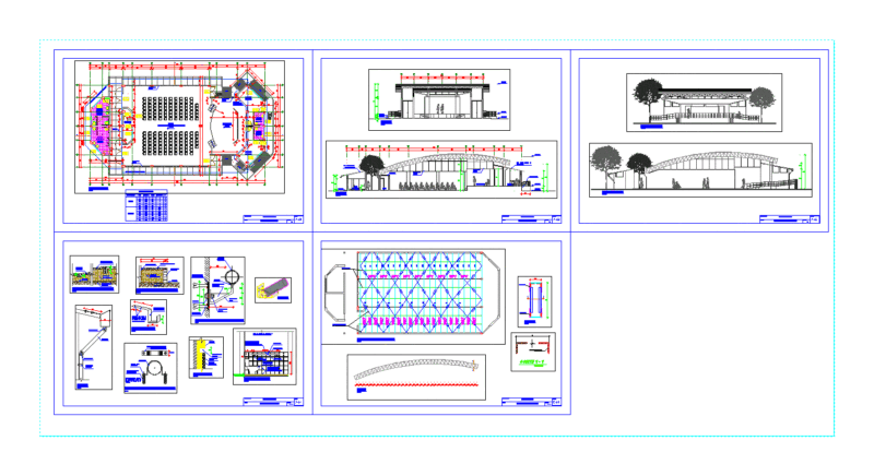 Auditorium DWG Section for AutoCAD