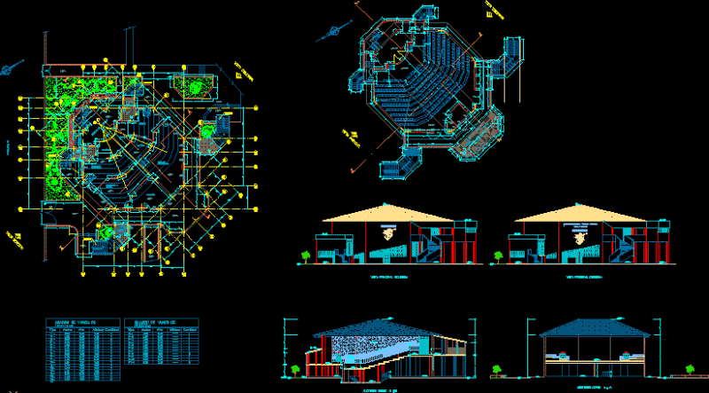 Auditorium DWG Section for AutoCAD
