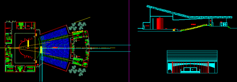 Auditorium DWG Section for AutoCAD