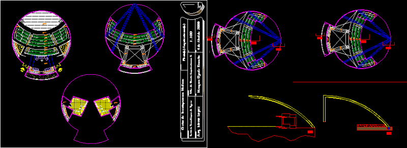 Auditorium DWG Section for AutoCAD