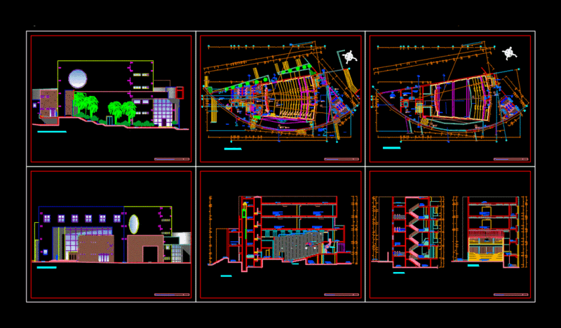 Auditorium DWG Section for AutoCAD